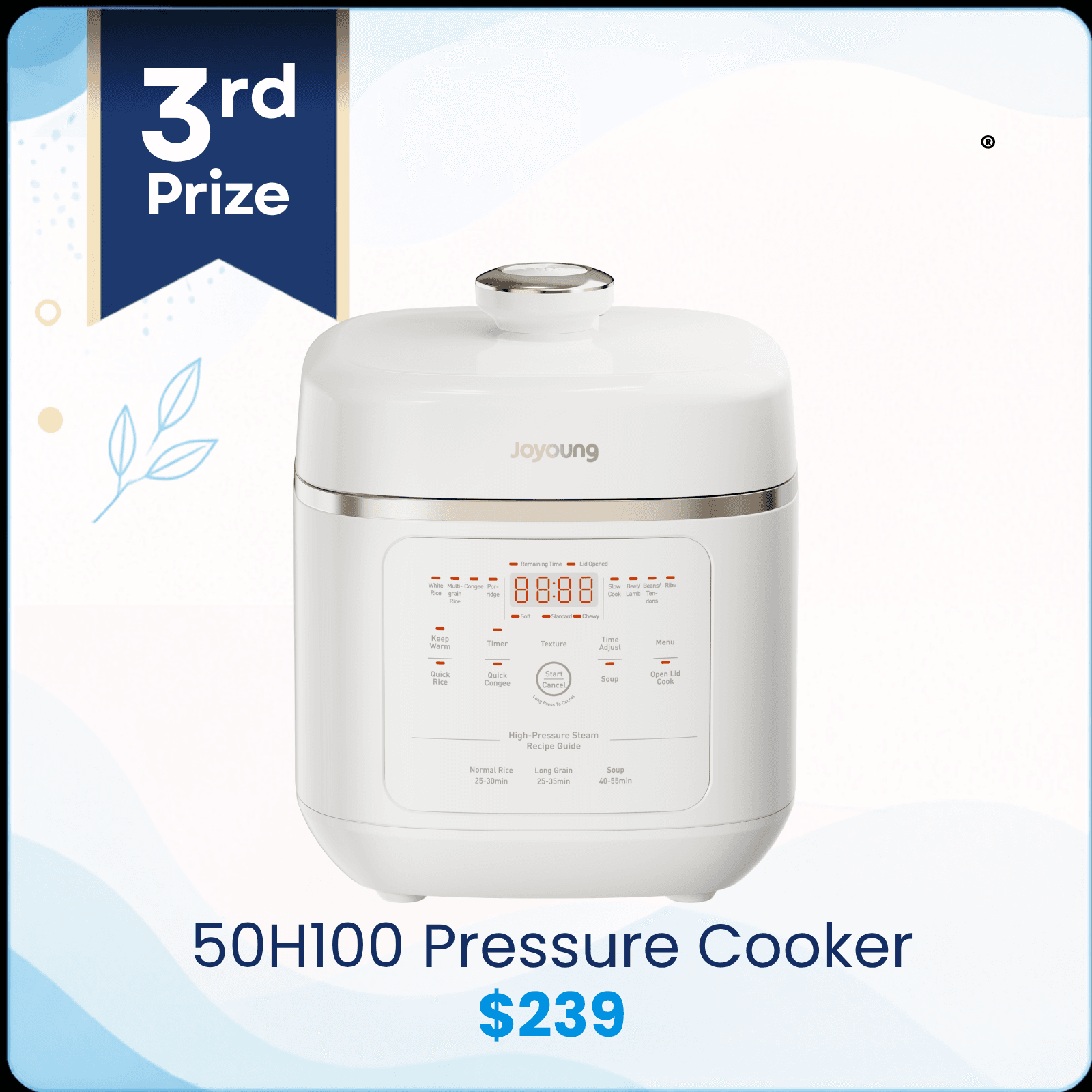 50H100 Pressure Cooker $239